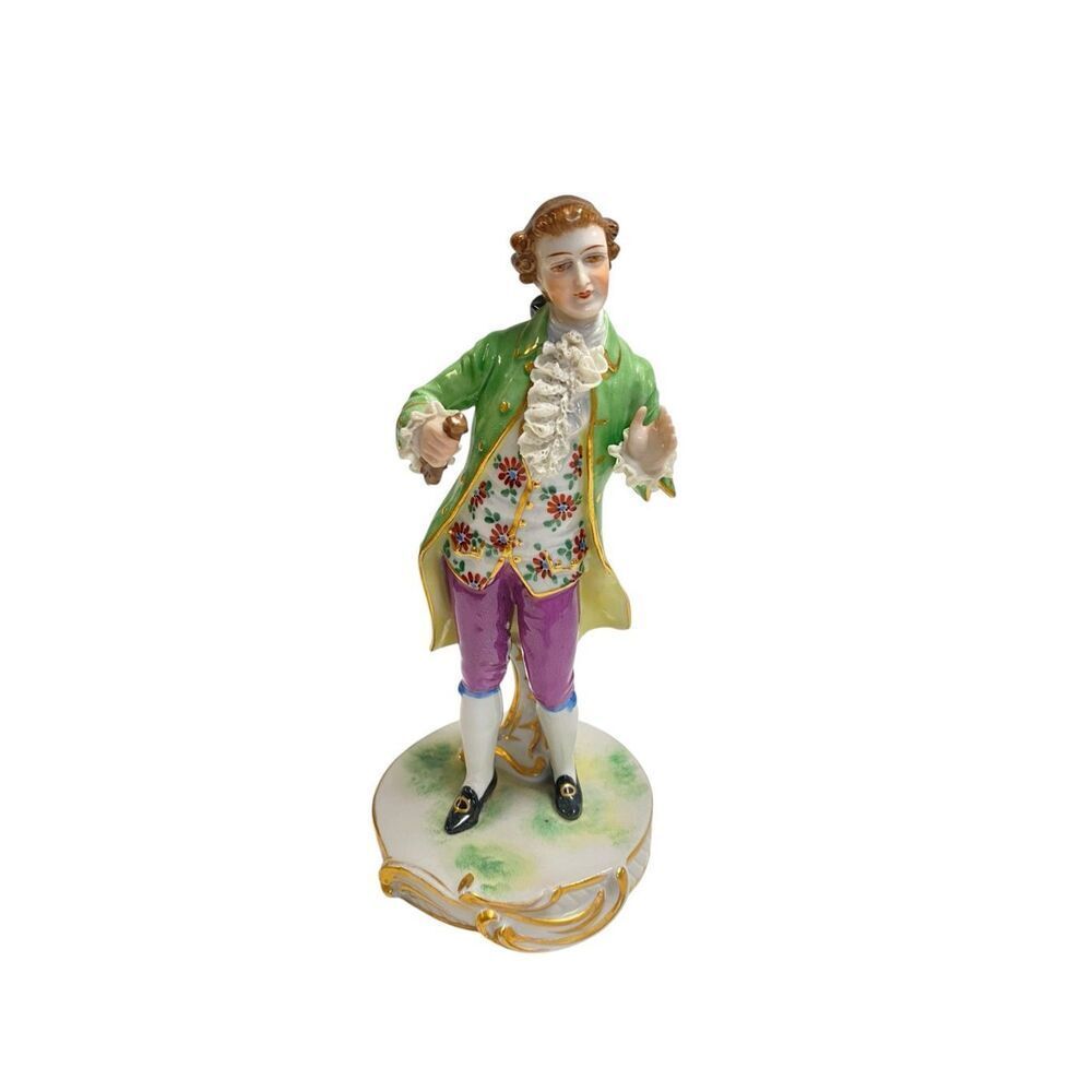 German Porcelain Figure of a Rococo Gentleman 6”